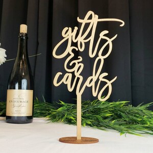 Gifts & Cards Table Sign | Wedding Wooden Table Sign | Table Sign With Base | Rustic Gifts and Cards Sign | Rose Gold | Silver | Gold