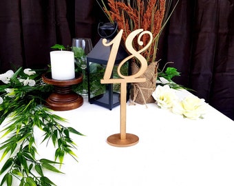 Medium Table Numbers | Gold Table Numbers | Tall Numerical Wood Table Number | 10" Numerical