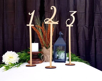 Tall Table Numbers | Gold Table Numbers | Tall Numerical Wood Table Number | 16" Numerical