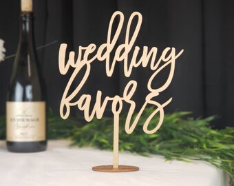 Wedding Favors Table Sign | Tall Cards & Gifts Table Sign | Table Sign With Base | Rustic Gifts and Cards Sign | Rose Gold | Silver | Gold