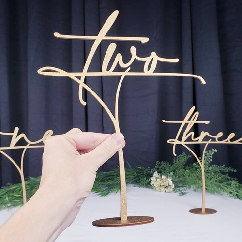 Large Wedding Table Numbers Classy Gold Table Numbers Etsy