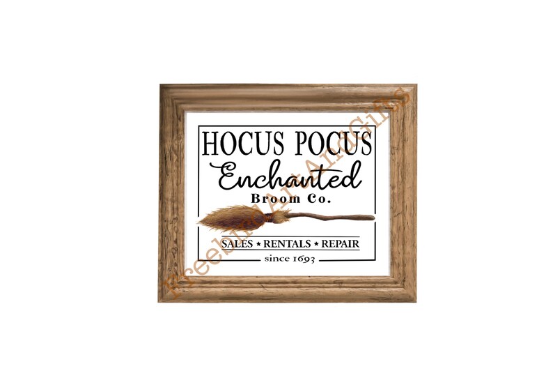 Digital DOWNLOADABLE PRINTABLE Art Enchanted Broom Co. Halloween Decor Hocus Pocus Sanderson Sisters