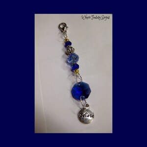 BELIEVE Dangle Charm, Zipper Charms, Junk Journal Charm, Embellishment Zipper Pull, Planner, Purse, Travelers Notebook Keychain Jewelry