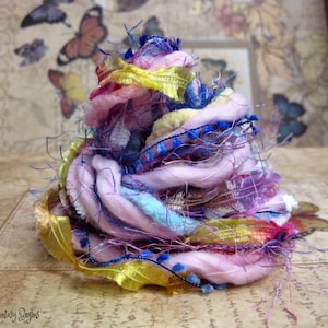 Sweet Medley Elements 12yds Specialty Ribbon Yarn Fiber Art Bundle, gift wrapping, Dreamcatcher Fibers, DIY Crafting, Embellishment Trim