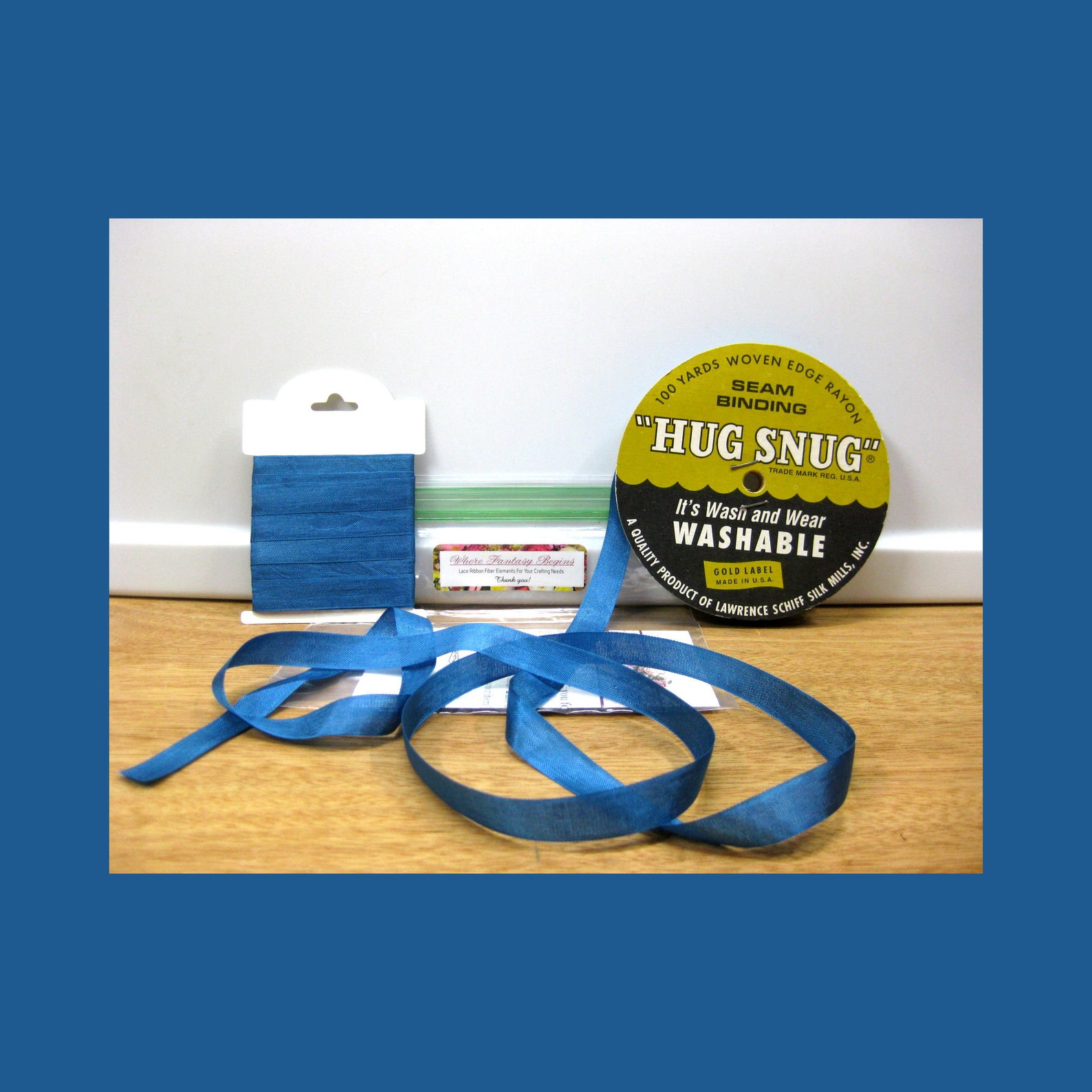 5yds Hug Snug Teal Blue Seam Binding Ribbon discontinued Etsy