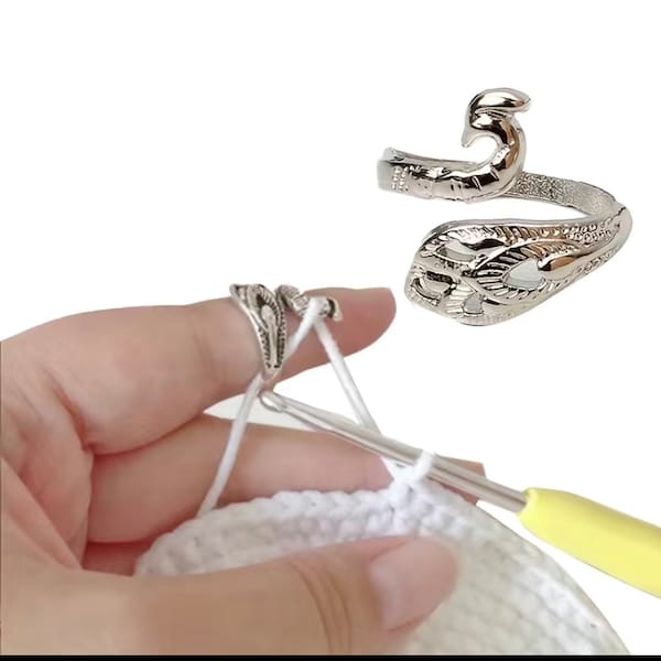 Ring Loop Crochet Finger Adjustable Open