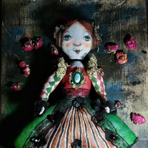 Art doll Colombina decorative painting textile wall-hanging doll