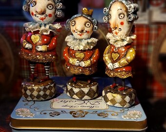The Set of 3 small Kings magic art dolls