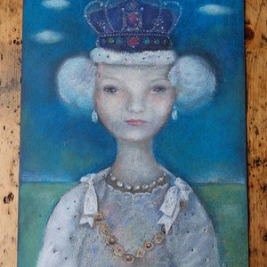 Regina Bianco disegno pastello di carta