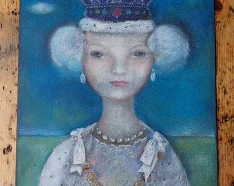 Regina Bianco disegno pastello di carta