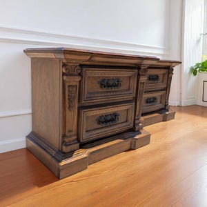 Vintage Carved Wood Nightstands: Ornate Bedside Tables, Traditional Style