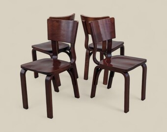 Dining Chairs by Thonet, Bentwood, Mid Century Modern, Kitchen, Dining Room, Set of Four