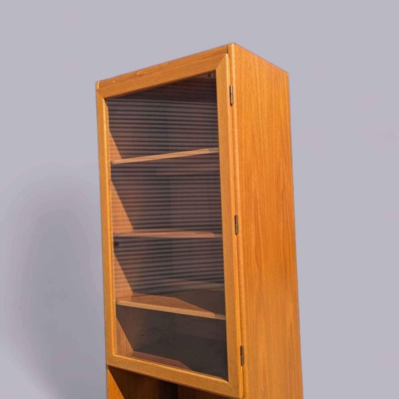 Teak Bookcase, Storage Cabinet, Display, Mid Century, Danish Modern, Vintage, Living Room, Bedroom image 9