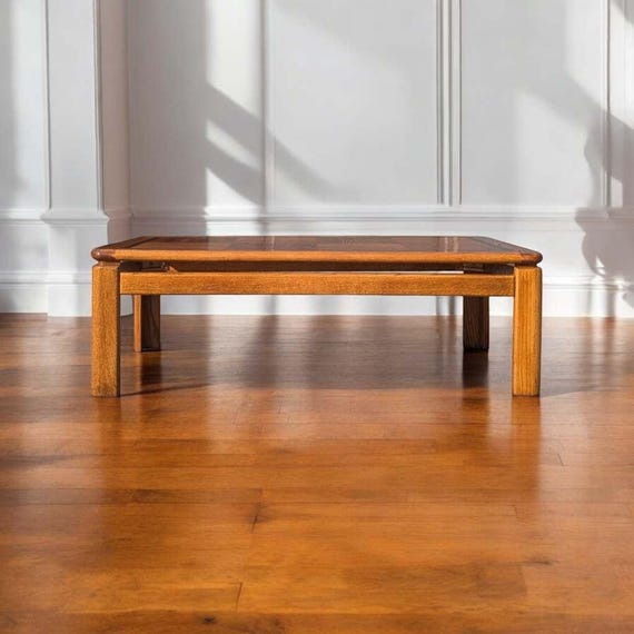 Vintage Coffee Table, Rectangular, Mid Century, MCM, Retro, Oak