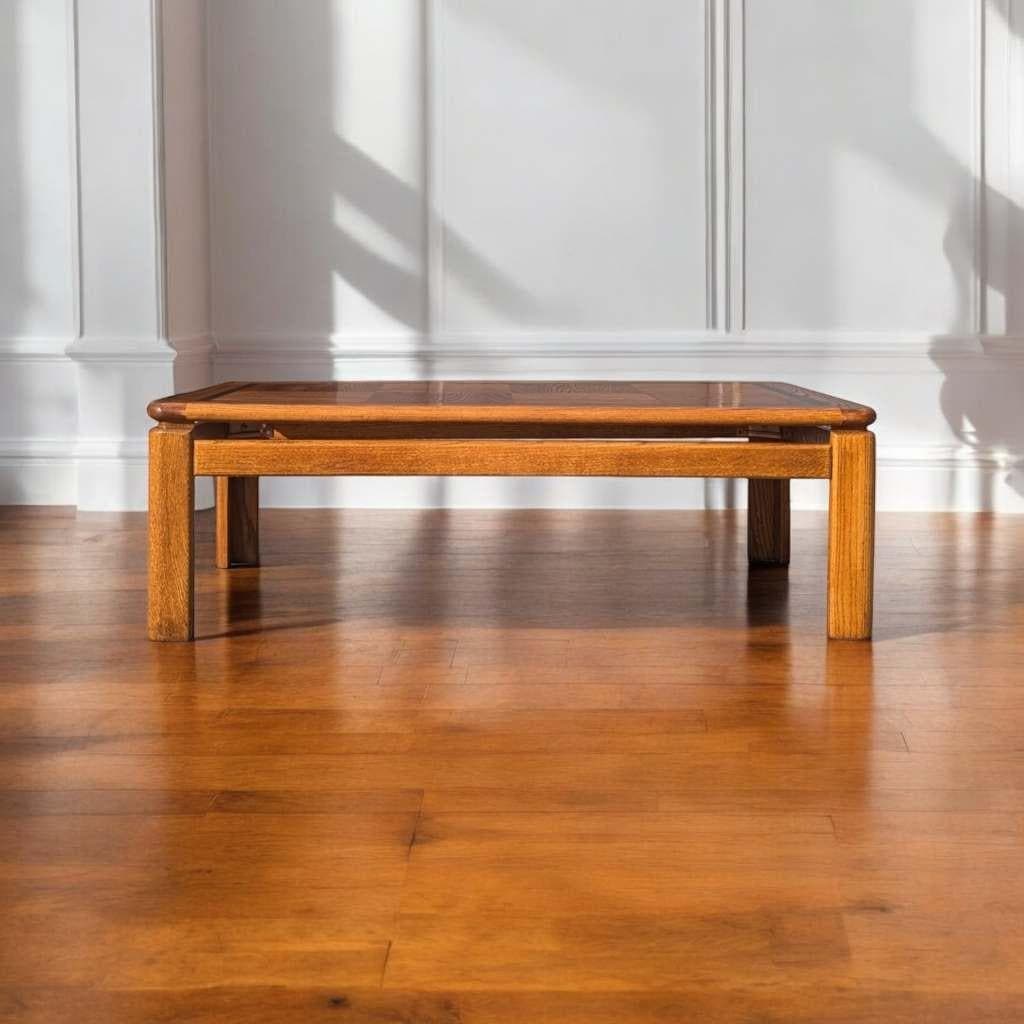Vintage Coffee Table, Rectangular, Mid Century, MCM, Retro, Oak