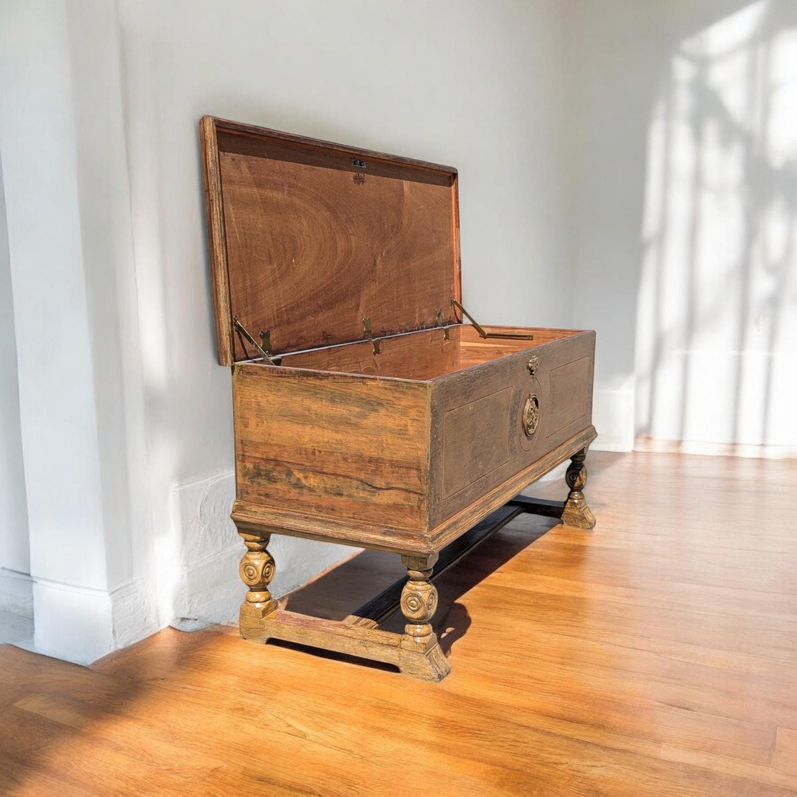 Antique hope chest with legs hotsell