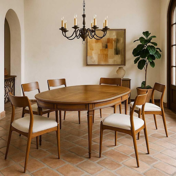 Mid Century Drexel Esperanto Walnut Dining Table With Extension