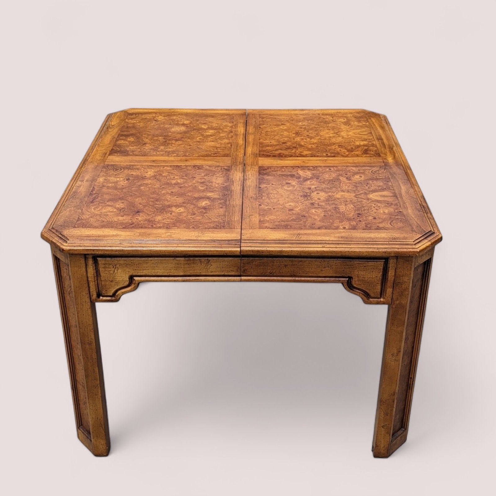 洋書 English Furniture Vintage Burl Wood Dining Table, Hollywood Regency, New Deco