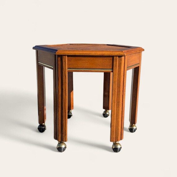 Vintage Side Table by Mersman MCM Unique Hexagon Mid Century End Table Etsy