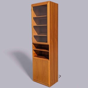 Teak Bookcase, Storage Cabinet, Display, Mid Century, Danish Modern, Vintage, Living Room, Bedroom image 10