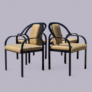 Unique Dining Chairs, Postmodern, Fabric, 80s, Metal Frames, Unique, Kitchen, Italian, Vintage, Mid Century image 1