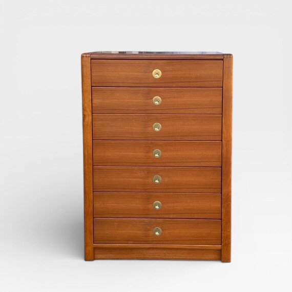 mid century modern highboy dresser by Crawford Atomic Furnishing & Design D-scan Teak Tallboy Dresser |