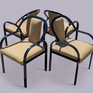 Unique Dining Chairs, Postmodern, Fabric, 80s, Metal Frames, Unique, Kitchen, Italian, Vintage, Mid Century image 9