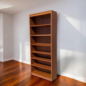 Tall Mid-Century Modern Teak Bookcase: Vintage Danish Shelving