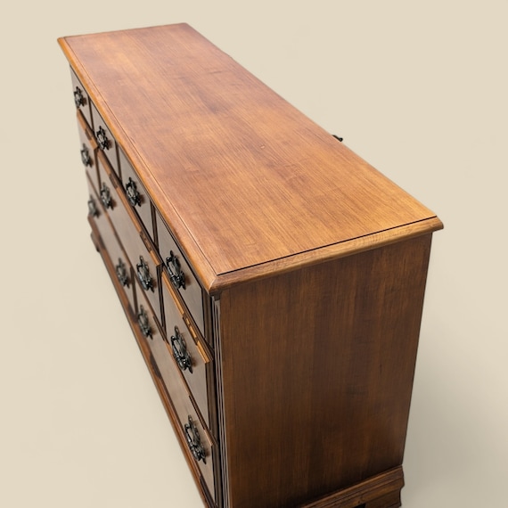 Vintage Dresser, Chippendale, Ethan Allen Style, Brass