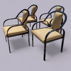 Unique Dining Chairs, Postmodern, Fabric, 80s, Metal Frames, Unique, Kitchen, Italian, Vintage, Mid Century image 2