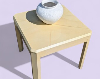 Vintage Side Table, Postmodern, Laminate, Cream, Off White, Accent or End Table, Square, Living Room