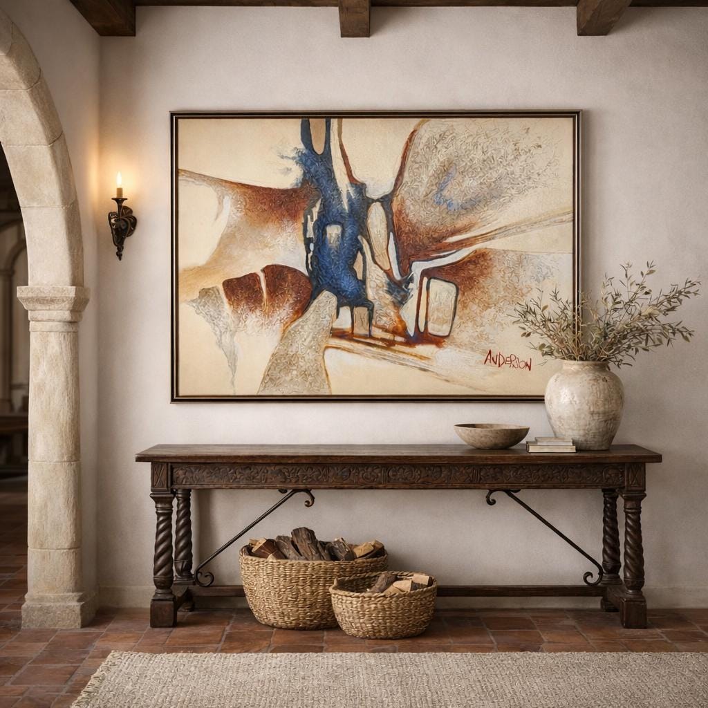 現代の洋画 25 GRAPHIC OIL PAINTING NOW Vintage Expressionist Landscape Oil Painting by Anderson