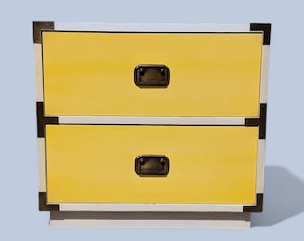 Vintage Colormates Nightstand by Morris of California, 1970s Mid Century Modern Yellow Bedside Table