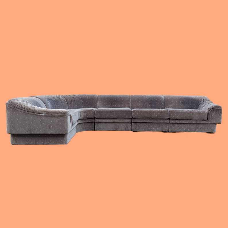 Vintage Postmodern Sectional Sofa by Carson's 80s Original Tags Attached Mid Century MCM Unique Couch image 1