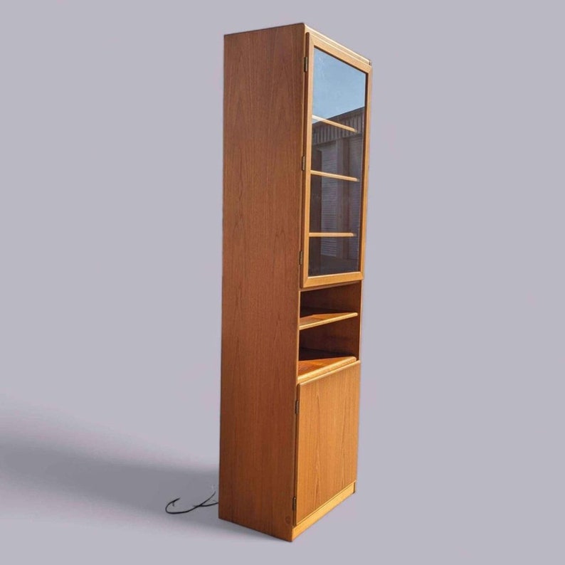 Teak Bookcase, Storage Cabinet, Display, Mid Century, Danish Modern, Vintage, Living Room, Bedroom image 2