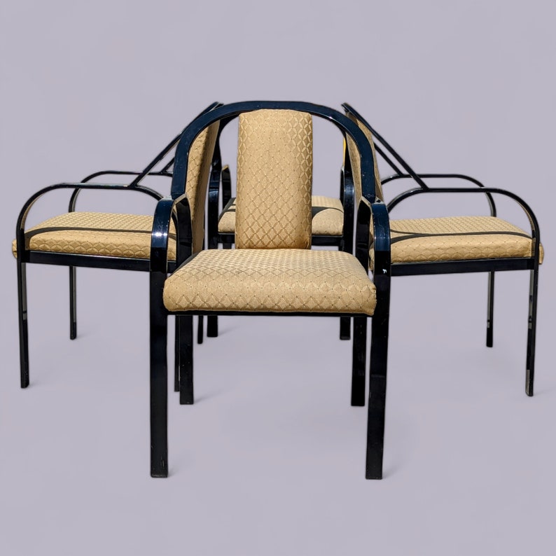 Unique Dining Chairs, Postmodern, Fabric, 80s, Metal Frames, Unique, Kitchen, Italian, Vintage, Mid Century image 10