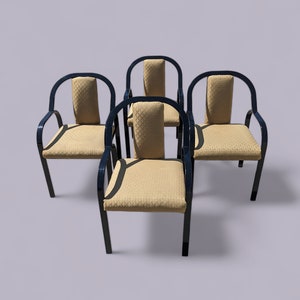 Unique Dining Chairs, Postmodern, Fabric, 80s, Metal Frames, Unique, Kitchen, Italian, Vintage, Mid Century image 3