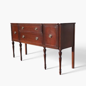 Vintage Buffet by Duncan and Phyfe, Sideboard, Mahogany, Wood, Victorian, Antique Credenza, Federal Style, Traditional Early American