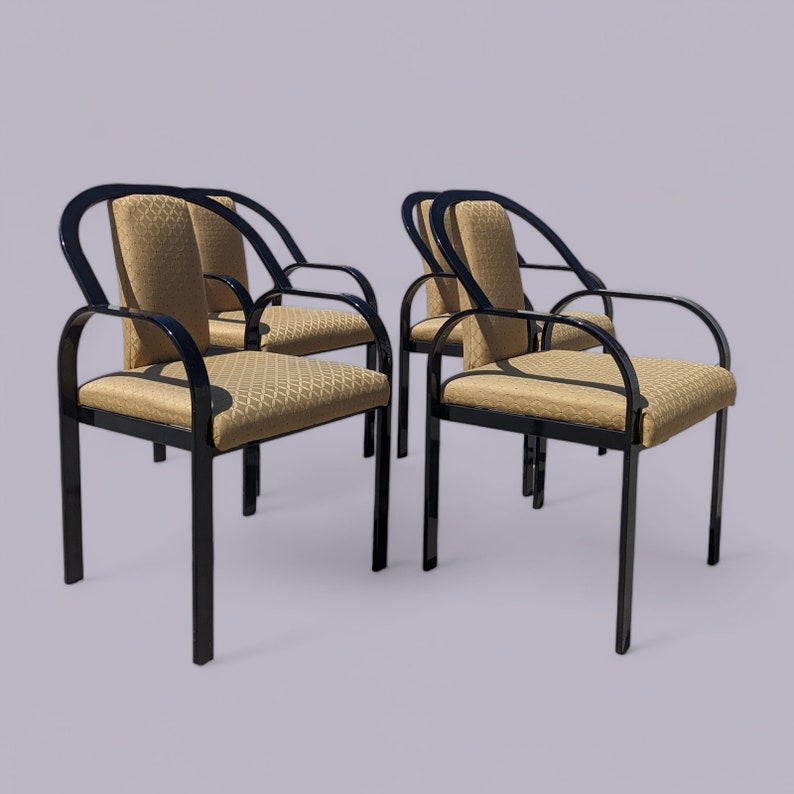 Unique Dining Chairs, Postmodern, Fabric, 80s, Metal Frames, Unique, Kitchen, Italian, Vintage, Mid Century image 7