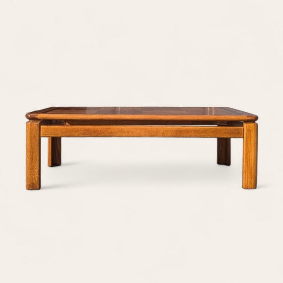 Vintage Coffee Table, Rectangular, Mid Century, MCM, Retro, Oak