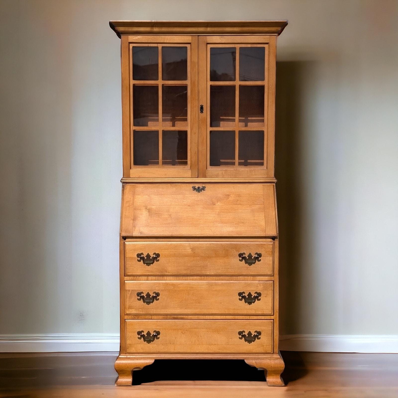 Maple secretary desk with hutch discount