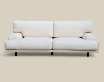 Vintage Italian Sofa, Living Room Couch, Super Comfortable, Off White, Mid Century, Postmodern