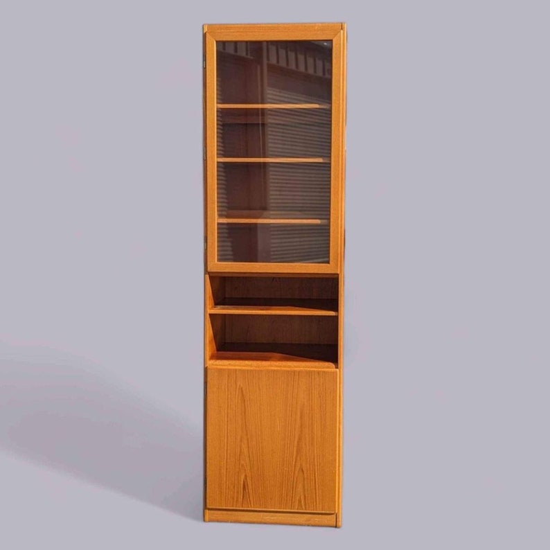 Teak Bookcase, Storage Cabinet, Display, Mid Century, Danish Modern, Vintage, Living Room, Bedroom image 1