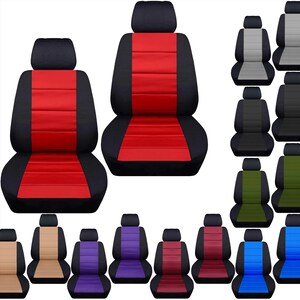 Fit: 2007-2018  Jeep Wrangler JK 2 and 4 door (front set car SUV Seat Covers ) Made By Designcovers In Black with assorted inserts