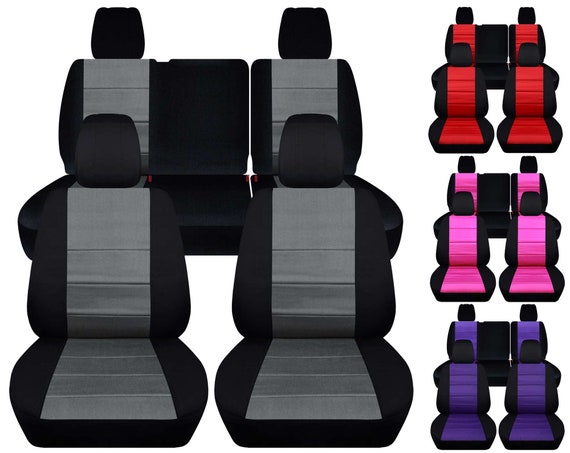 Fundas para asientos de coche en dos tonos (21 colores), Negro y púrpura
