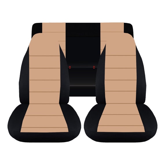 Fit: 97-02 Jeep Wrangler TJ complete Seat Cover Set Made by Designcovers in  Black & Tan centered -  Hong Kong