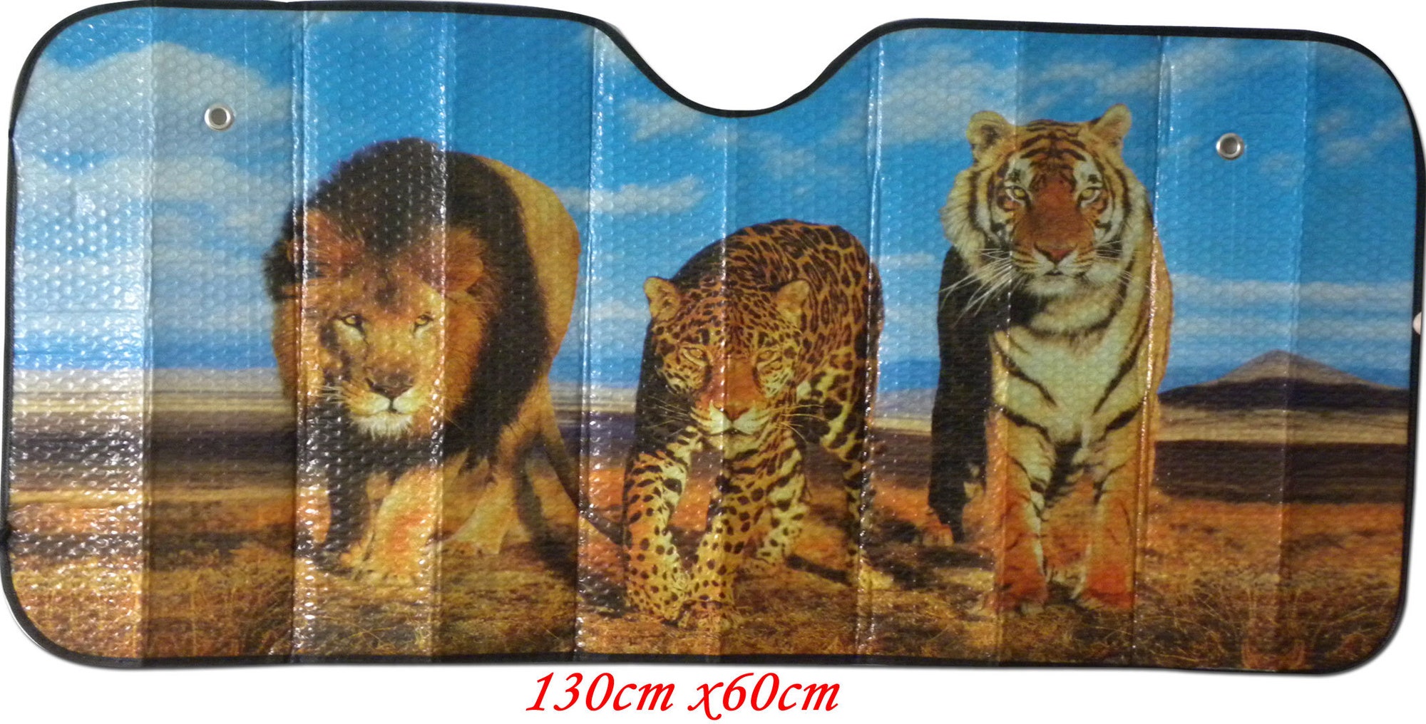 Discover Car window sunshade  with a cool design three big cats