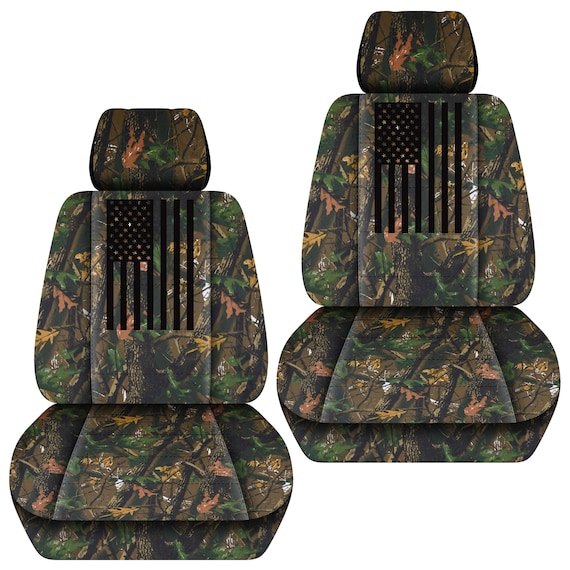 TOYOUN Camo Universal Front Car Seat Covers Waterproof Highback Bucket Seat  Covers Green Forest Camouflage Print-Fit Most Cars, Trucks, SUVS, Vans 2