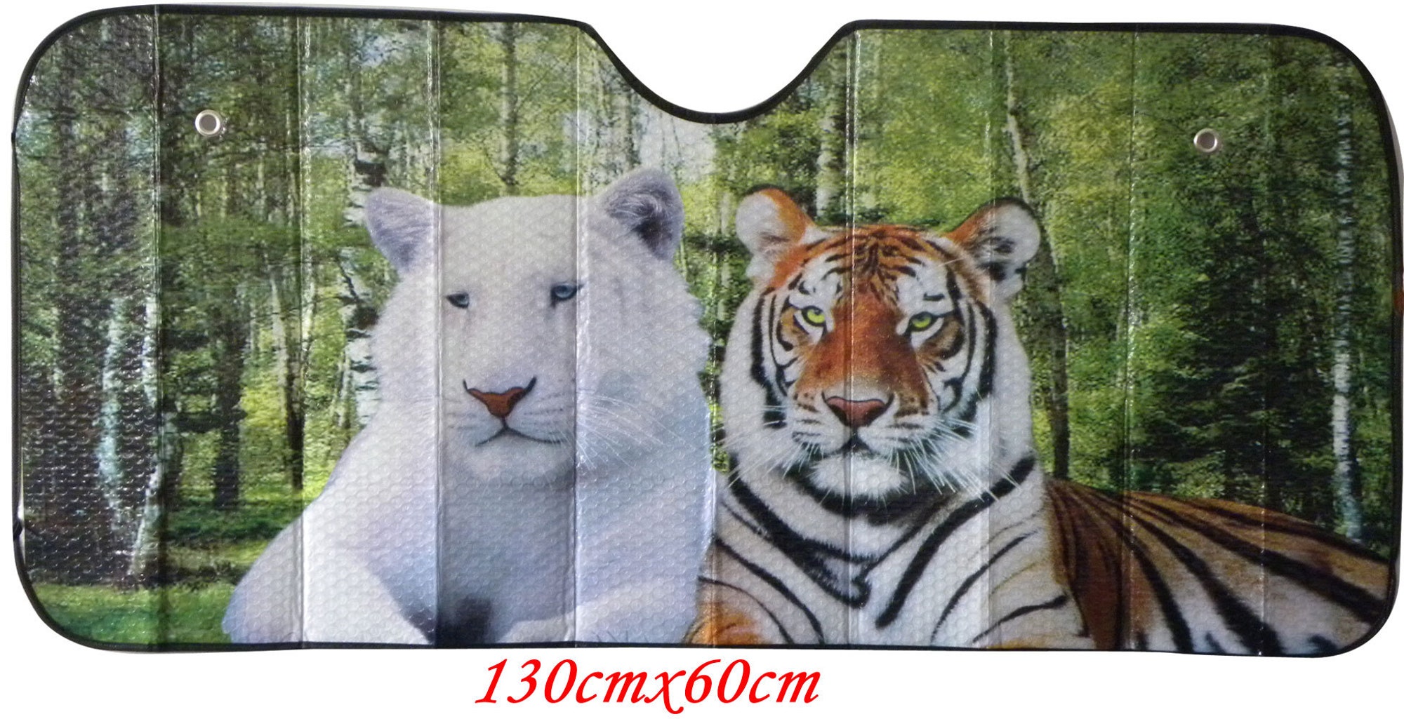 Car window sunshade  with a cool white tiger