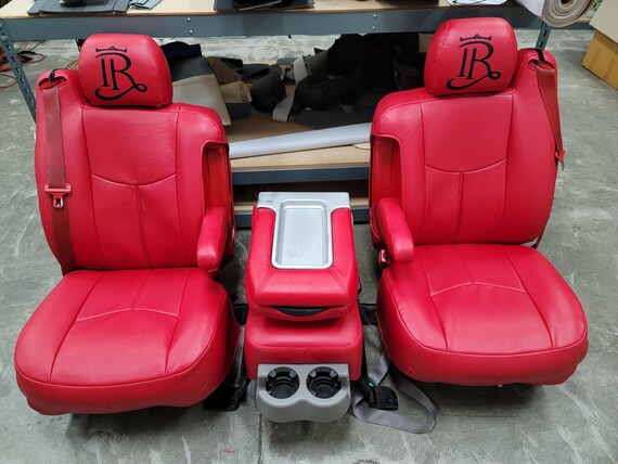 Red Leather Seat Covers, Red Leather Seats, Custom